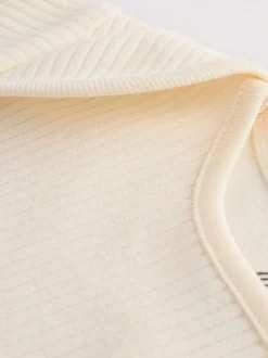 Crème - Set van 5 babyrompertjes met korte mouwen