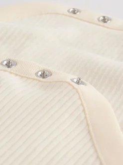 Crème - Set van 5 babyrompertjes met korte mouwen