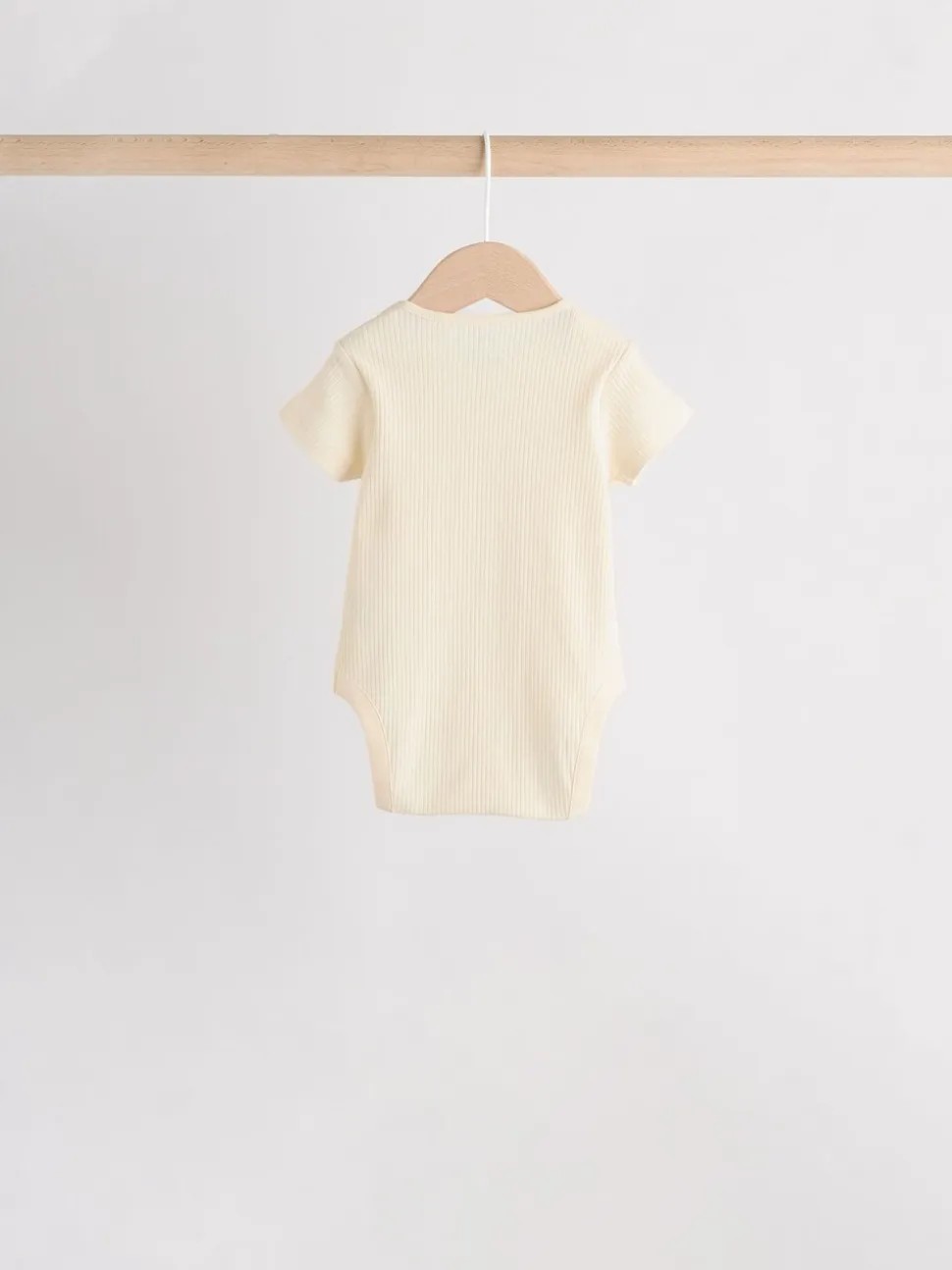 Crème - Set van 5 babyrompertjes met korte mouwen