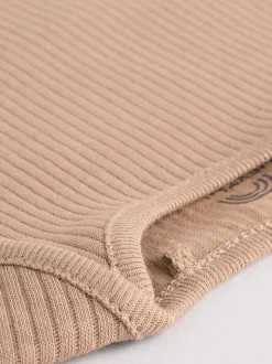 Crème - Set van 5 rompers met lange mouwen