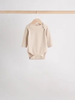 Crème - Set van 5 rompers met lange mouwen
