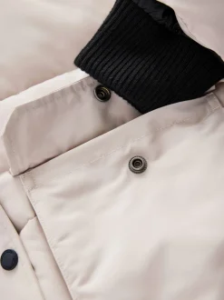 Crème - Superdry - Everest lange gewatteerde jas