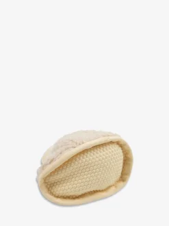 Crème - The Little Tailor - Sherpa-fleece babylaarsjes met donzige voering