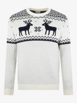 Crème - The Little Tailor kersttrui met rendierfairislepatroon