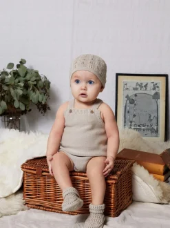 Crème - The Little Tailor stijlvol gebreid babyrompertje van 100% katoen