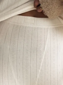 Crème - Thermal Maximum Warmth Cosy Pointelle Leggings