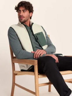 Crème - Tog 24 Evan sherpa bodywarmer voor heren