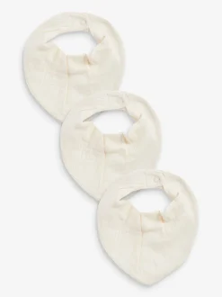 Crème - Verpakking van 3 babyslabbetjes van mousseline