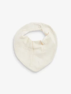 Crème - Verpakking van 3 babyslabbetjes van mousseline
