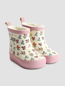 Crème gebloemd - JoJo Maman Bébé Print Cosy Short Wellies