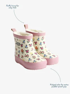 Crème gebloemd - JoJo Maman Bébé Print Cosy Short Wellies