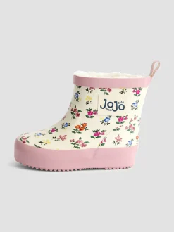 Crème gebloemd - JoJo Maman Bébé Print Cosy Short Wellies