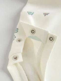Crème gebloemd - Set van 2 -delige Baby Sweater en Joggingbroeken (0mnd -2jr)