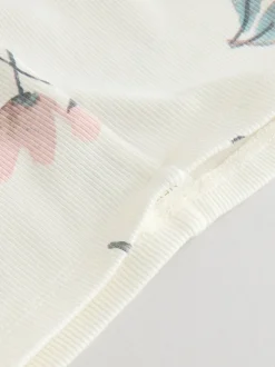 Crème gebloemd - Set van 2 -delige Baby Sweater en Joggingbroeken (0mnd -2jr)
