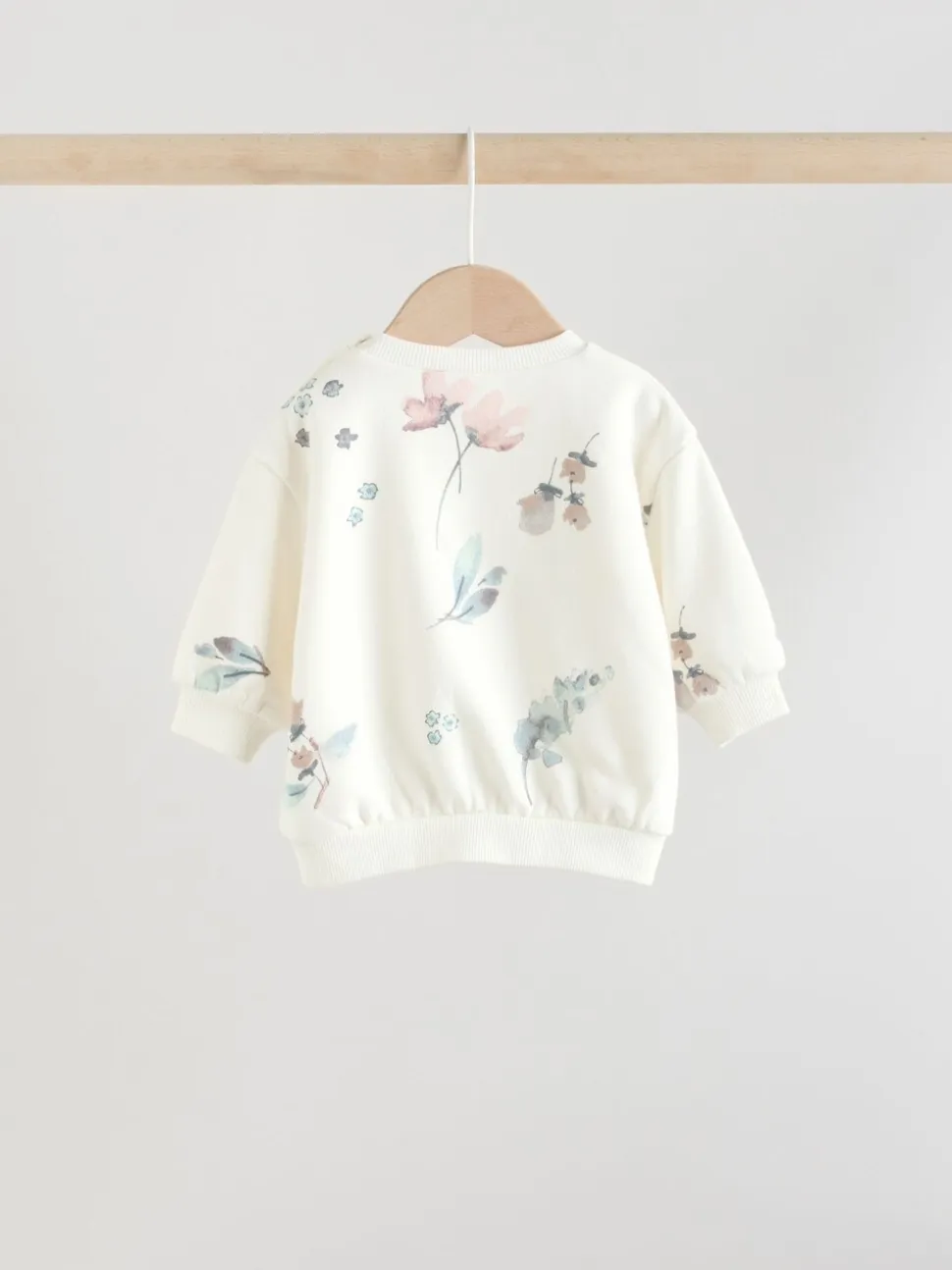 Crème gebloemd - Set van 2 -delige Baby Sweater en Joggingbroeken (0mnd -2jr)