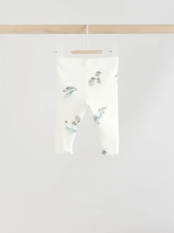Crème gebloemd - Set van 2 -delige Baby Sweater en Joggingbroeken (0mnd -2jr)