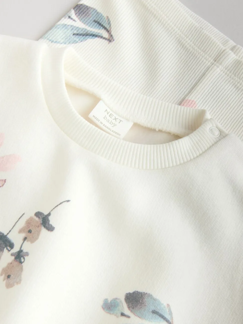 Crème gebloemd - Set van 2 -delige Baby Sweater en Joggingbroeken (0mnd -2jr)