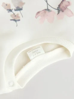 Crème gebloemd - Set van 2 -delige Baby Sweater en Joggingbroeken (0mnd -2jr)