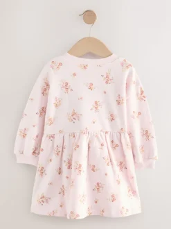 Crème gebloemd - Sweaterjurk (3 mnd-7 jr)