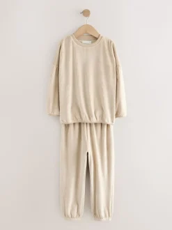 Crème geribbeld - Behaaglijke fleece pyjama (9 mnd-16 jr)