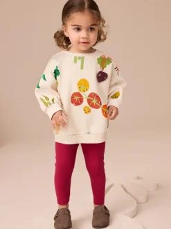 Crème Groentenfiguren - Set met sweatshirt en legging (3 mnd-7 jr)