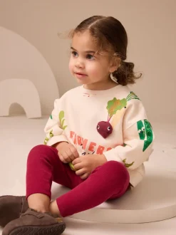 Crème Groentenfiguren - Set met sweatshirt en legging (3 mnd-7 jr)