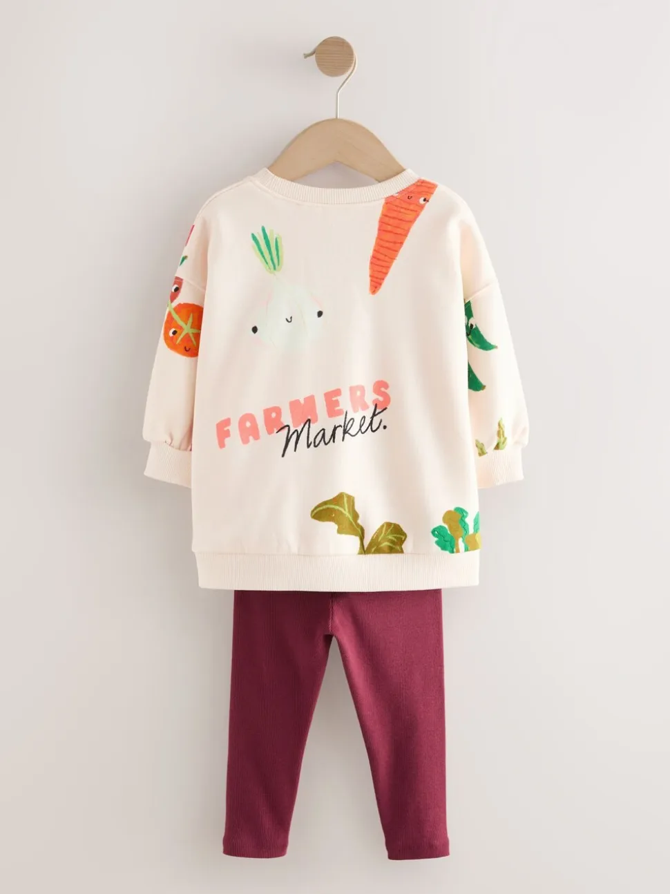 Crème Groentenfiguren - Set met sweatshirt en legging (3 mnd-7 jr)