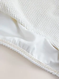 Crème Kreukeltextuur - Bow Back Tummy Control Scoop Swimsuit
