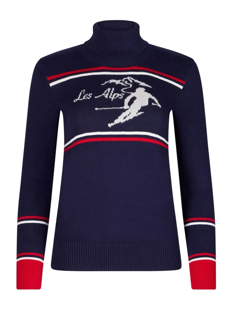 Crème licht - The Little Tailor 'Les Alps' Slim fit Crème lichte ski-Kerstmis Trui