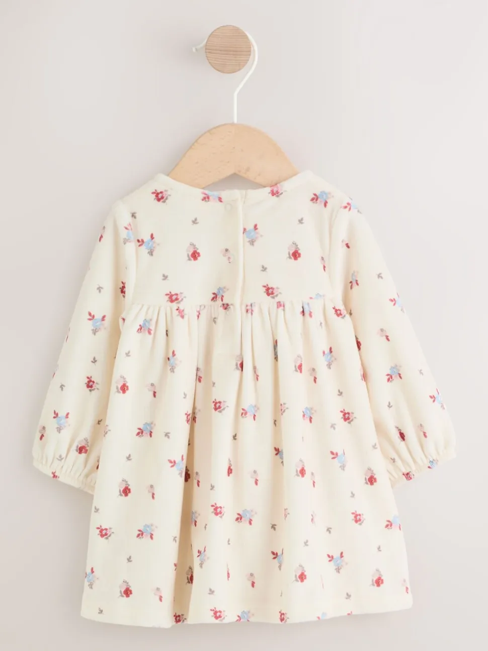 Crème met bloemetjesprint - 2 -delige Baby Set van velours Jurk met Lange mouwen en Panty''s (0mnd-2jr)