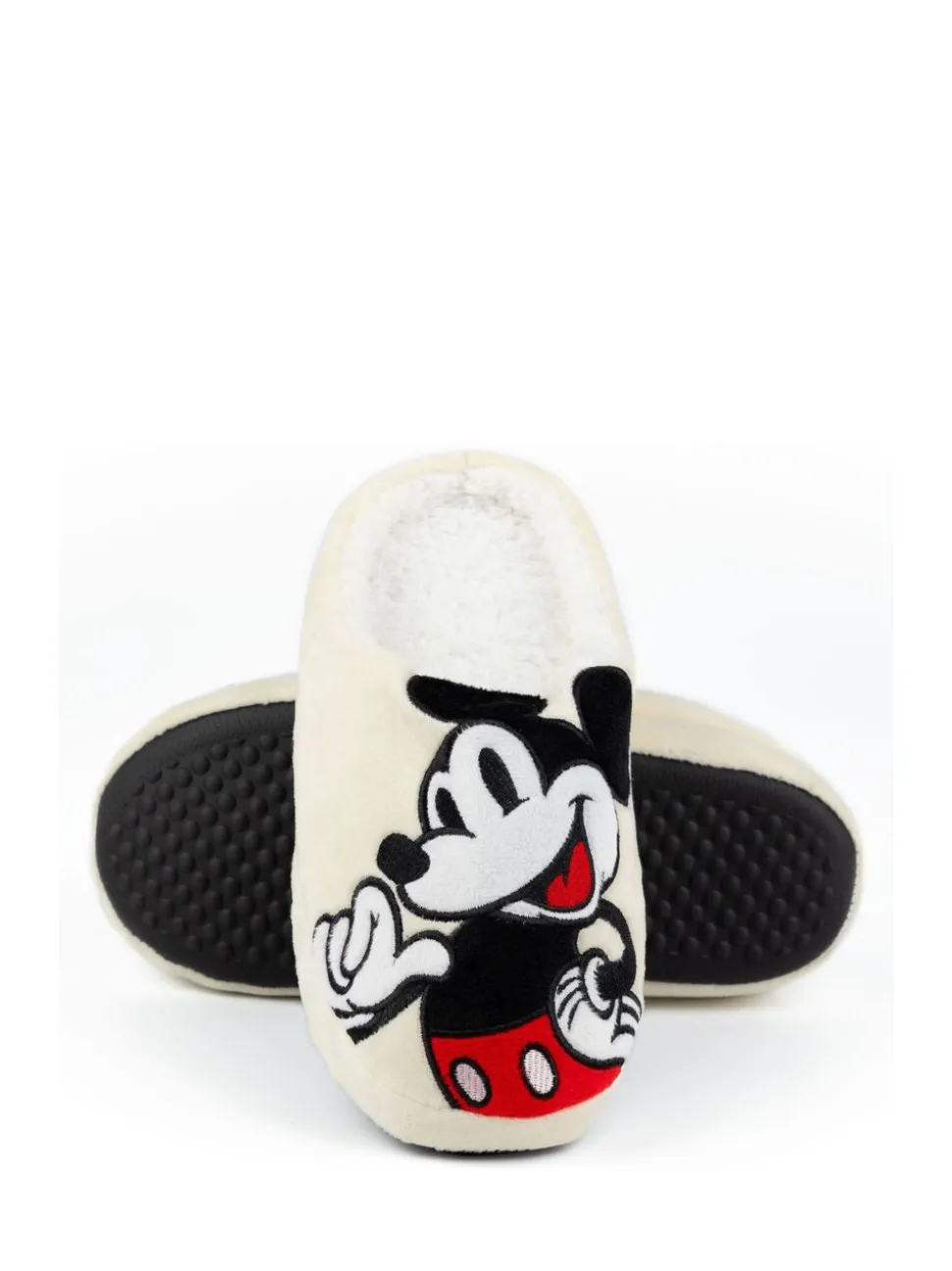 Crème met Mickey Mouse - Vanilla Underground winterpantoffels voor volwassenen