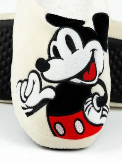 Crème met Mickey Mouse - Vanilla Underground winterpantoffels voor volwassenen