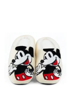 Crème met Mickey Mouse - Vanilla Underground winterpantoffels voor volwassenen