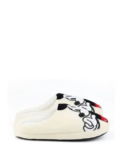 Crème met Mickey Mouse - Vanilla Underground winterpantoffels voor volwassenen