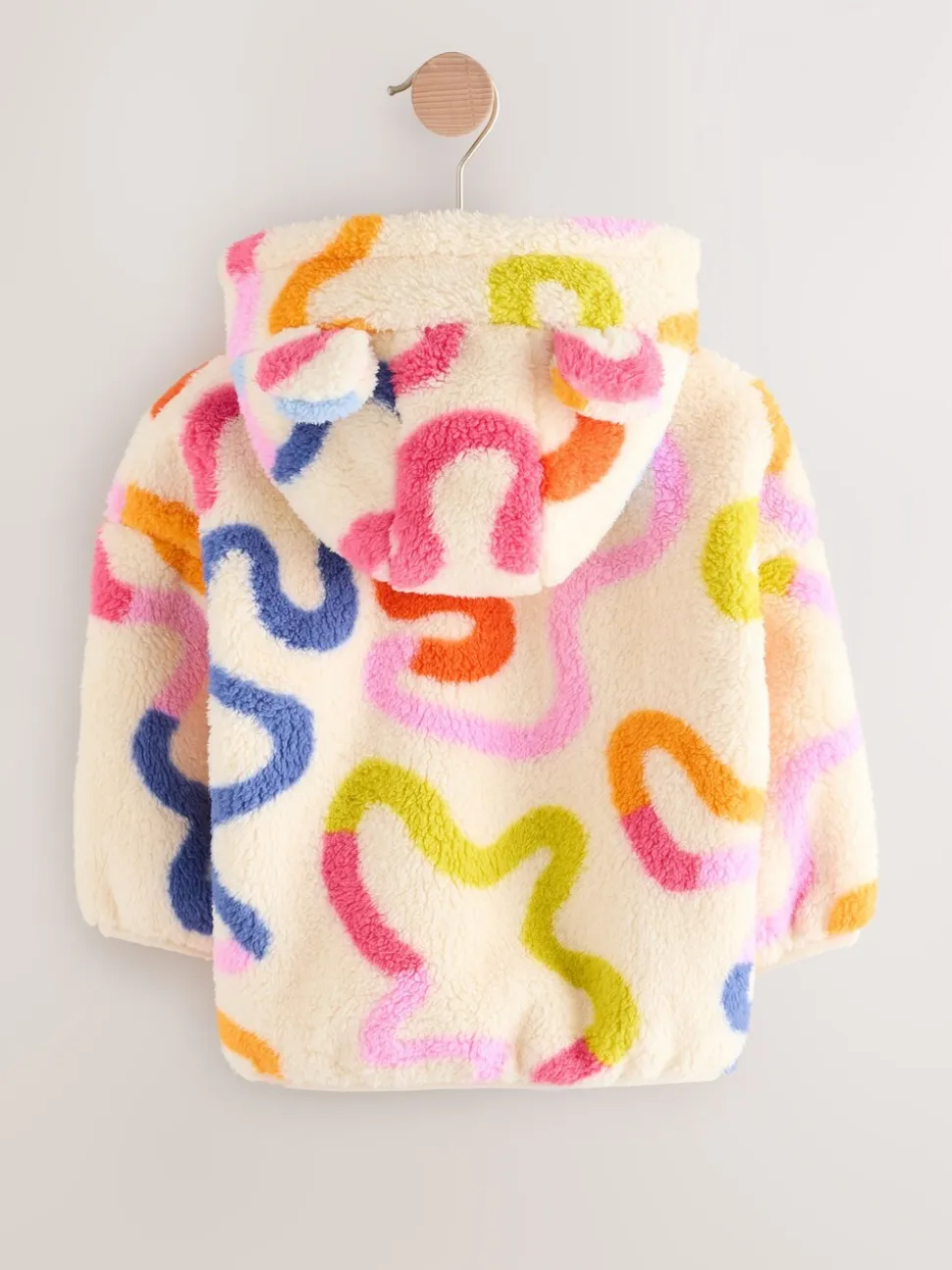 Crème Rainbow Squiggle - Fleece met ritssluiting (3mnd-7jr)