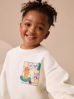 Crème Regenboog Grafische Print - Set met sweatshirt en legging (3 mnd-7 jr)