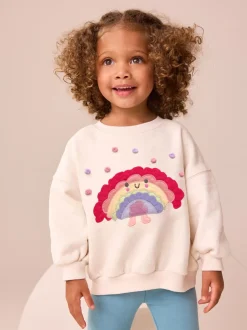 Crème Regenboog Taco - Sweatshirt met ronde hals (3 mnd-7 jr)