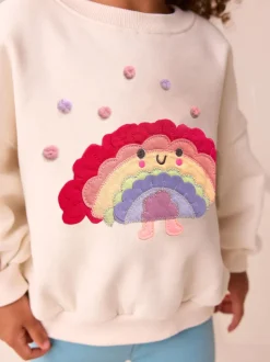 Crème Regenboog Taco - Sweatshirt met ronde hals (3 mnd-7 jr)
