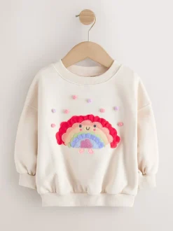 Crème Regenboog Taco - Sweatshirt met ronde hals (3 mnd-7 jr)
