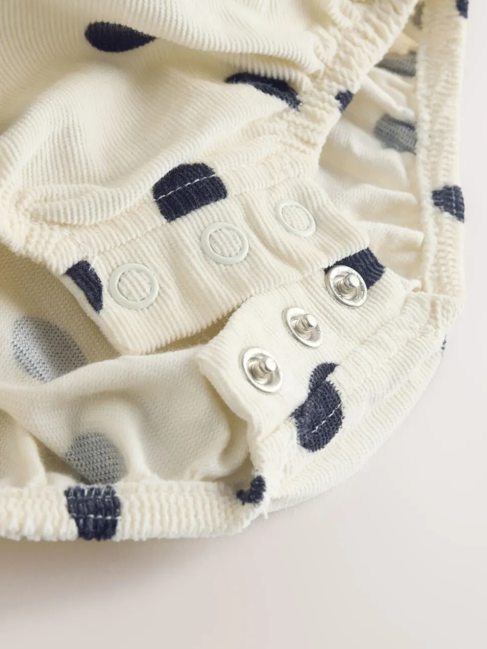 Crème/Charcoal met stippen - Babyrompers met bloemenprint Set 2 -delig met maillot (0mnd -3jr)