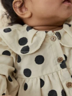 Crème/Charcoal met stippen - Babyrompers met bloemenprint Set 2 -delig met maillot (0mnd -3jr)