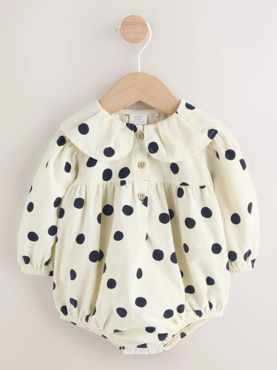Crème/Charcoal met stippen - Babyrompers met bloemenprint Set 2 -delig met maillot (0mnd -3jr)