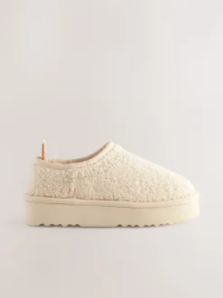 Crèmekleurig borg - Lage schoenen Shoot fleece gevoerde pantoffels