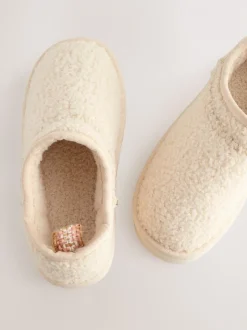 Crèmekleurig borg - Lage schoenen Shoot fleece gevoerde pantoffels