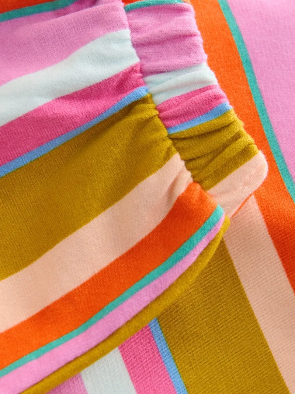 Crèmekleurige strepen gewatteerde figuurtjes - Set van sweatshirt en joggingbroek met rechte wijde pijpen (3mnd -7jr)