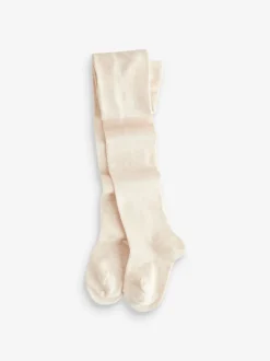 Crèmekleurig/neutraal - Set van 3 katoenrijke tights