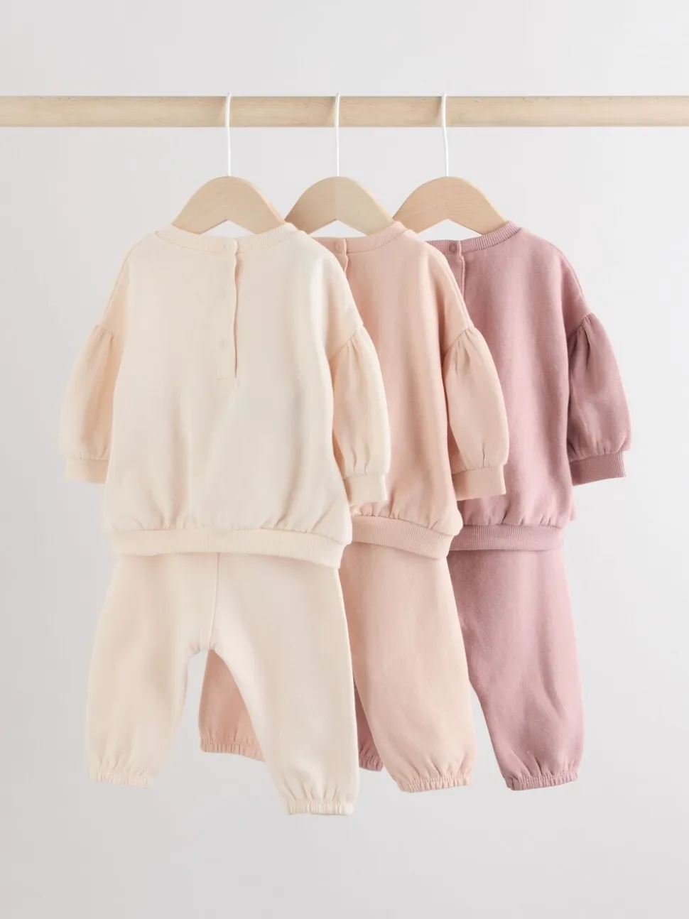 Crèmekleurig/roze - Baby sweatshirt en joggingbroek 6 -delige set (0mnd -2jr)