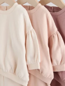 Crèmekleurig/roze - Baby sweatshirt en joggingbroek 6 -delige set (0mnd -2jr)
