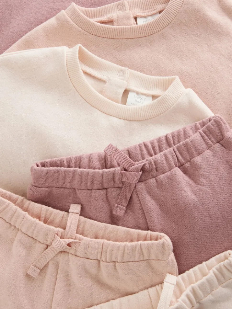 Crèmekleurig/roze - Baby sweatshirt en joggingbroek 6 -delige set (0mnd -2jr)