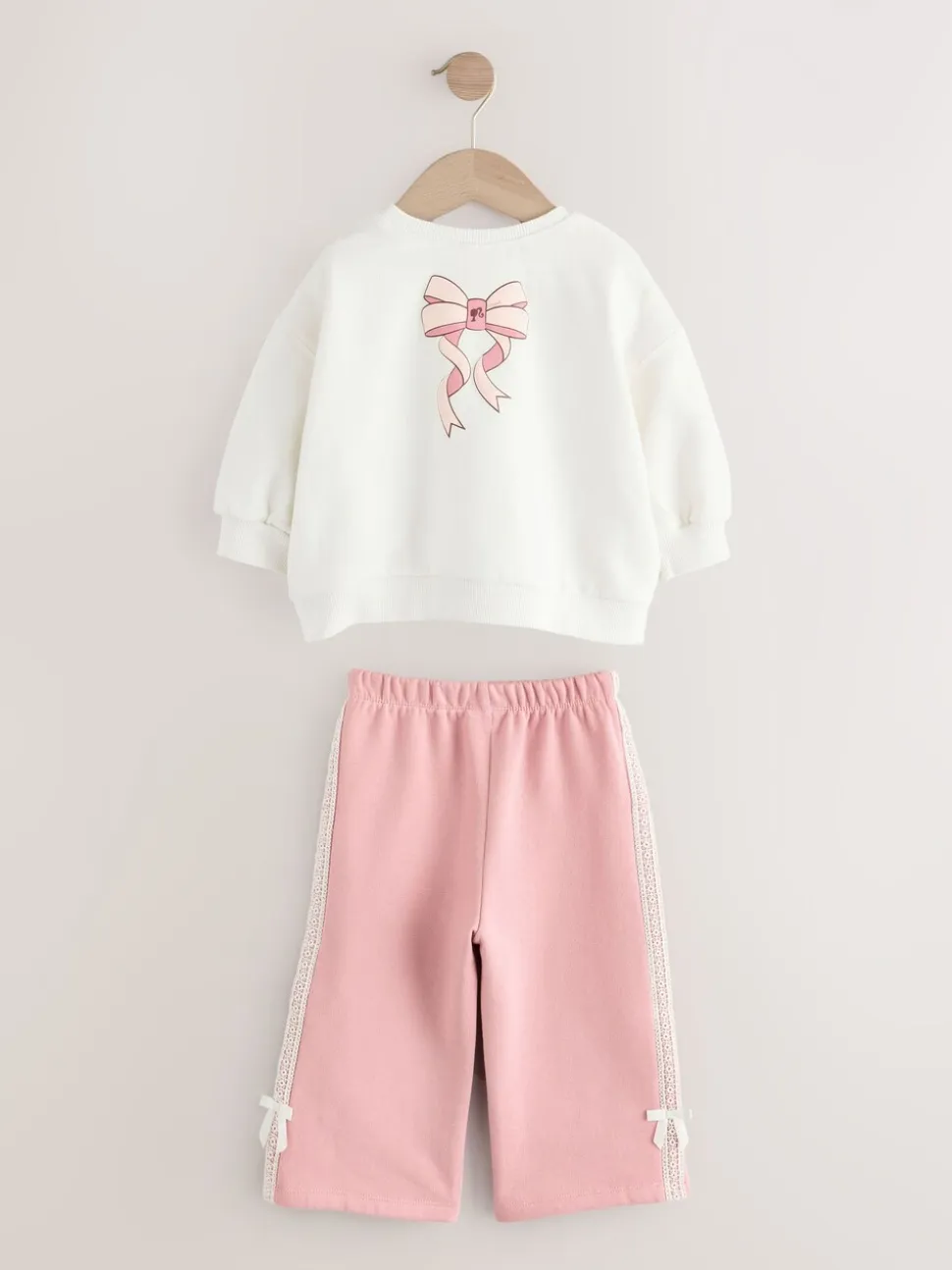 Crèmekleurig/roze - Barbie Sweatshirt & Set van joggingbroek met wijde pijpen (3mnd -7jr)